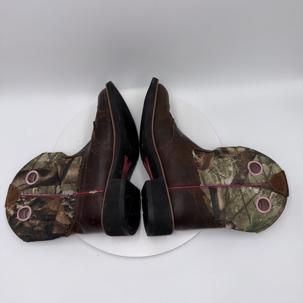Ariat Fatbaby Pink Brown Leather Camo Cowgirl Boot Rodeo Western Womens Size 8.5 - Picture 5 of 9